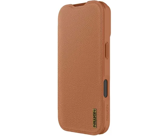 Кожаный чехол-книжка Nillkin Qin Pro Camshield для Apple iPhone 17 (6.3") Brown