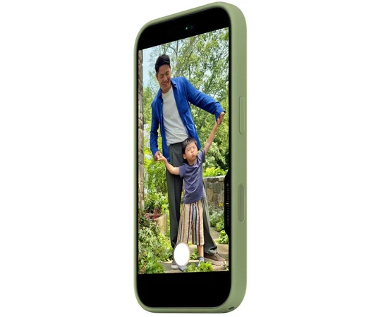 Чехол Silicone case (AAA) with Magsafe and Animation для Apple iPhone 17 (6.3") Light Moss