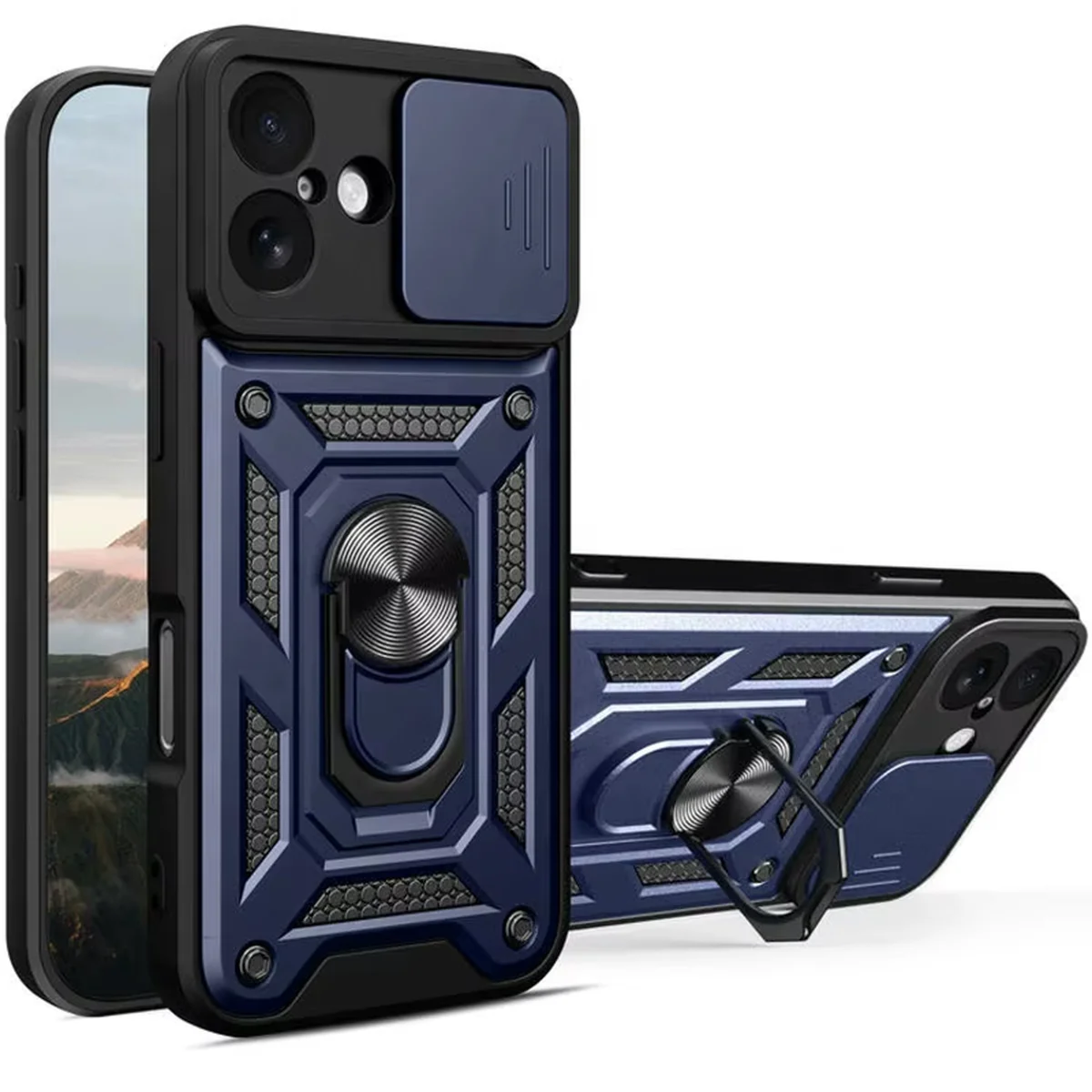 Чехол Ummi Camshield Serge Ring для Apple iPhone 17 (6.3") Синий / Navy