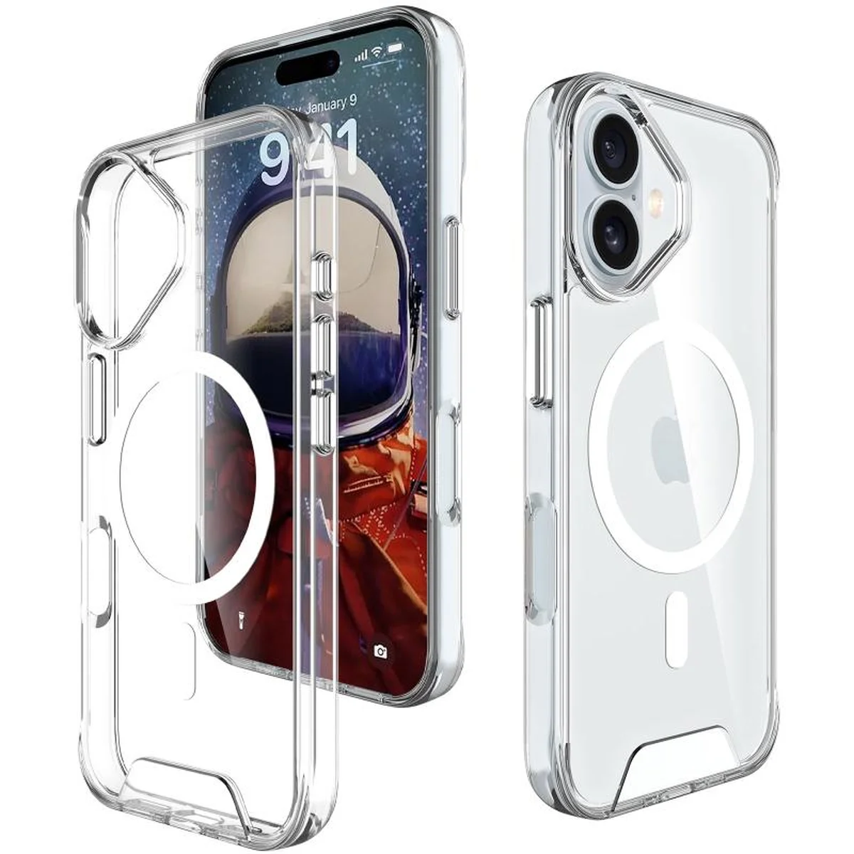 Чехол TPU Space Case with MagSafe для Apple iPhone 17 (6.3") Прозрачный
