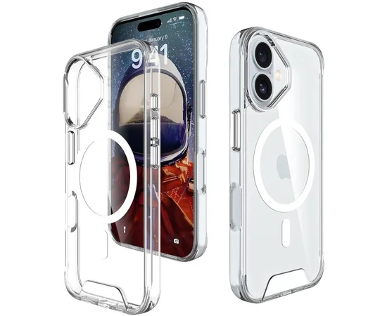 Чехол TPU Space Case with MagSafe для Apple iPhone 17 (6.3") Прозрачный