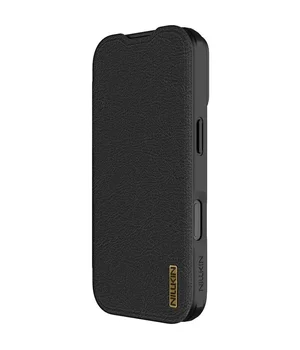 Кожаный чехол-книжка Nillkin Qin Pro Camshield для Apple iPhone 17 (6.3") Black