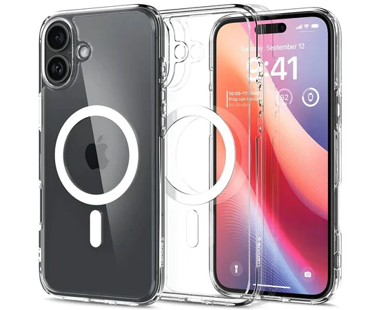 Чехол SGP Ultra Hybrid (MagFit) для Apple iPhone 17 (6.3") Прозрачный
