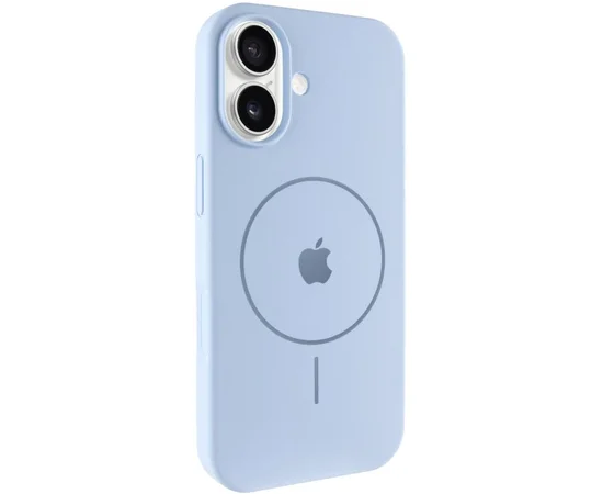 Чехол Silicone Case Full Protective (AA) V2 with MagSafe для Apple iPhone 17 (6.3") Голубой / Lilac Blue