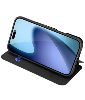 Чехол-книжка Dux Ducis с карманом для визиток для Apple iPhone 17 (6.3") Черный