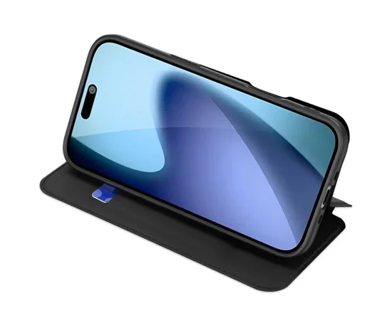 Чехол-книжка Dux Ducis с карманом для визиток для Apple iPhone 17 (6.3") Черный