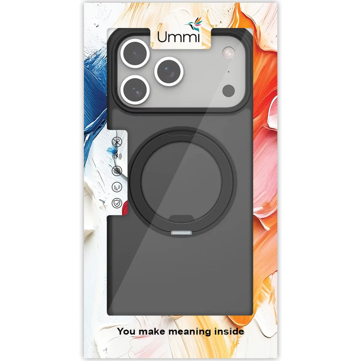 Чехол Ummi Stylish with MagSafe Ring для Apple iPhone 17 (6.3") Black