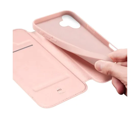 Чохол-книжка Dux Ducis з кишенею для візиток для Apple iPhone 17 (6.3") Rose Gold