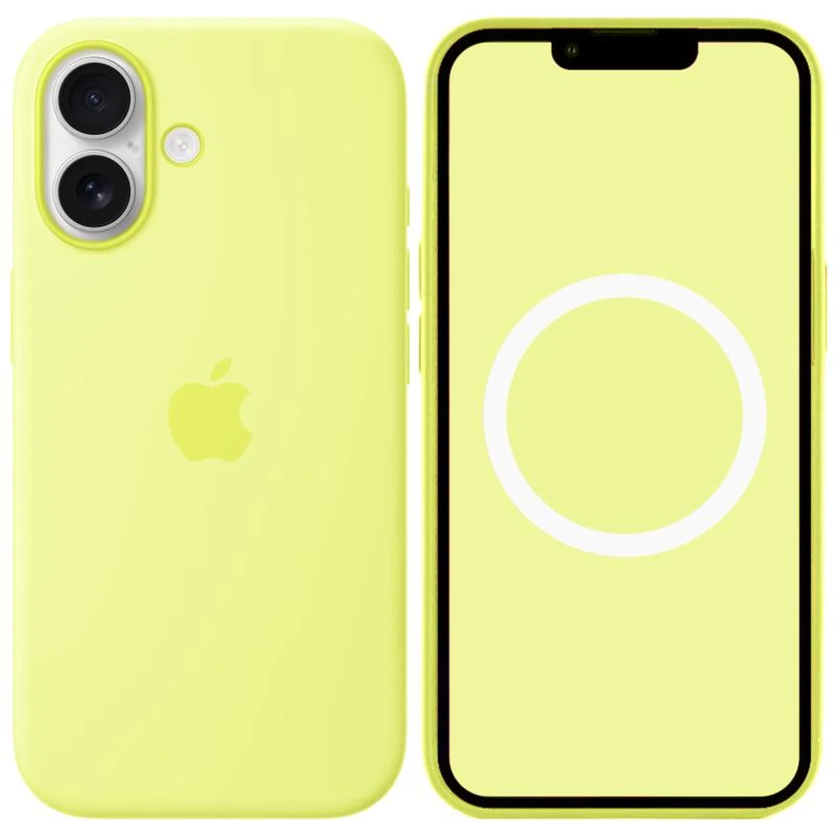 Чехол Silicone case (AAA) with Magsafe and Animation для Apple iPhone 17 (6.3") Neon Yellow