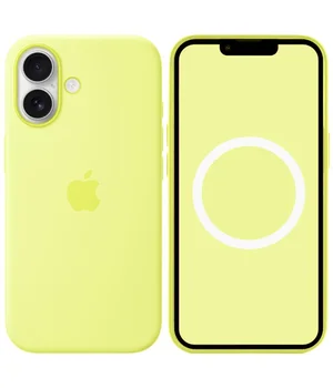 Чехол Silicone case (AAA) with Magsafe and Animation для Apple iPhone 17 (6.3") Neon Yellow