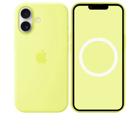 Чохол Silicone case (AAA) with Magsafe and Animation для Apple iPhone 17 (6.3") Neon Yellow