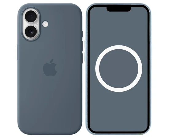 Чехол Silicone case (AAA) with Magsafe and Animation для Apple iPhone 17 (6.3") Anchor Blue