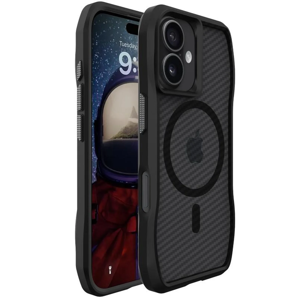 Чехол TPU Space Octagon with MagSafe для Apple iPhone 17 (6.3") Carbon Black
