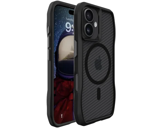 Чехол TPU Space Octagon with MagSafe для Apple iPhone 17 (6.3") Carbon Black
