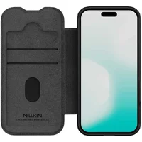 Кожаный чехол-книжка Nillkin Qin Pro Camshield для Apple iPhone 17 (6.3") Black
