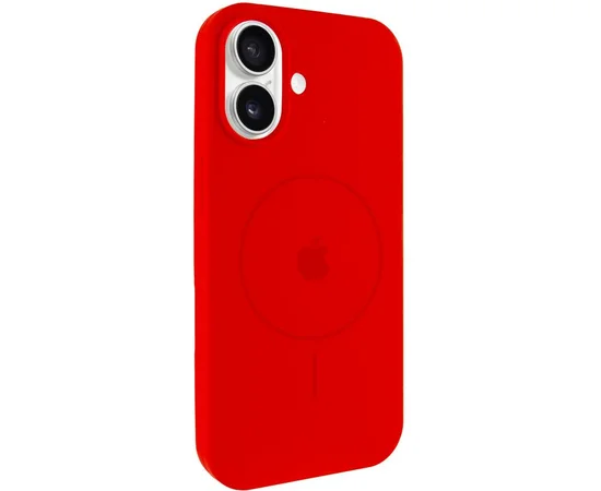 Чехол Silicone Case Full Protective (AA) V2 with MagSafe для Apple iPhone 17 (6.3") Красный / Red