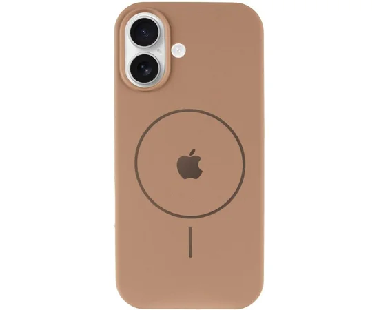 Чехол Silicone Case Full Protective (AA) V2 with MagSafe для Apple iPhone 17 (6.3") Бежевый / Desert Gold
