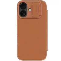 Кожаный чехол-книжка Nillkin Qin Pro Camshield для Apple iPhone 17 (6.3") Brown