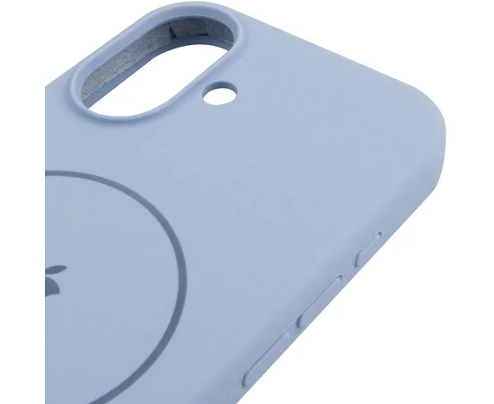 Чехол Silicone Case Full Protective (AA) V2 with MagSafe для Apple iPhone 17 (6.3") Голубой / Lilac Blue