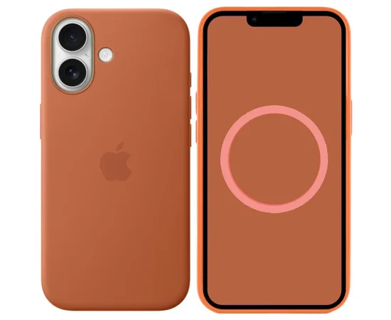 Чохол Silicone case (AAA) з Magsafe and Animation для Apple iPhone 17 (6.3") Terra Cotta