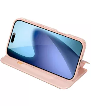 Чехол-книжка Dux Ducis с карманом для визиток для Apple iPhone 17 (6.3") Rose Gold