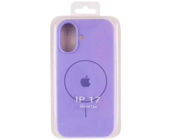 Чехол Silicone Case Full Protective (AA) V2 with MagSafe для Apple iPhone 17 (6.3") Сиреневый / Dasheen