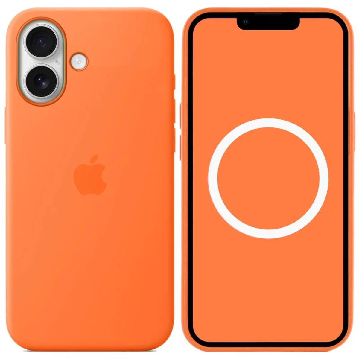 Чехол Silicone case (AAA) with Magsafe and Animation для Apple iPhone 17 (6.3") Orange