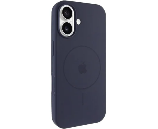 Чехол Silicone Case Full Protective (AA) V2 with MagSafe для Apple iPhone 17 (6.3") Темно-синий / Midnight blue