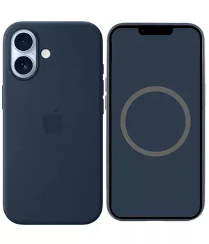 Чехол Silicone case (AAA) with Magsafe and Animation для Apple iPhone 17 (6.3") Midnight