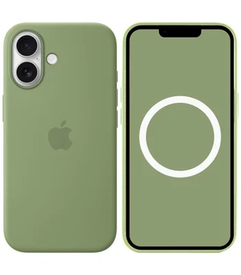Чехол Silicone case (AAA) with Magsafe and Animation для Apple iPhone 17 (6.3") Light Moss