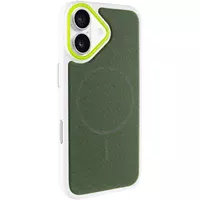 Чехол PC TechWoven Hybrid with MagSafe для Apple iPhone 17 (6.3") White / Green