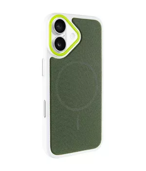 Чехол PC TechWoven Hybrid with MagSafe для Apple iPhone 17 (6.3") White / Green