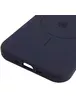 Чехол Silicone Case Full Protective (AA) V2 with MagSafe для Apple iPhone 17 (6.3") Темно-синий / Midnight blue