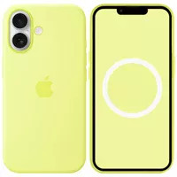 Чехол Silicone case (AAA) with Magsafe and Animation для Apple iPhone 17 (6.3") Neon Yellow