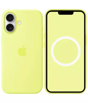 Чехол Silicone case (AAA) with Magsafe and Animation для Apple iPhone 17 (6.3") Neon Yellow
