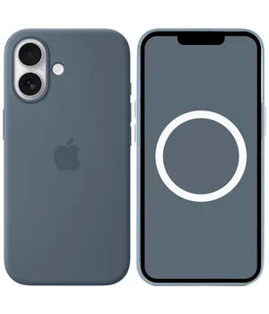 Чехол Silicone case (AAA) with Magsafe and Animation для Apple iPhone 17 (6.3") Anchor Blue