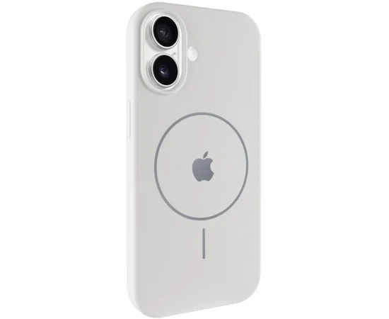 Чехол Silicone Case Full Protective (AA) V2 with MagSafe для Apple iPhone 17 (6.3") Белый / White