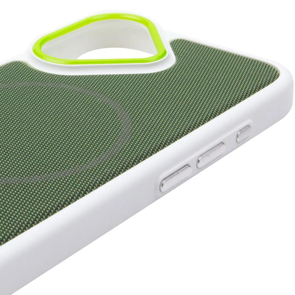 Чехол PC TechWoven Hybrid with MagSafe для Apple iPhone 17 (6.3") White / Green