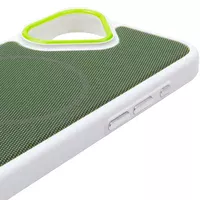 Чехол PC TechWoven Hybrid with MagSafe для Apple iPhone 17 (6.3") White / Green