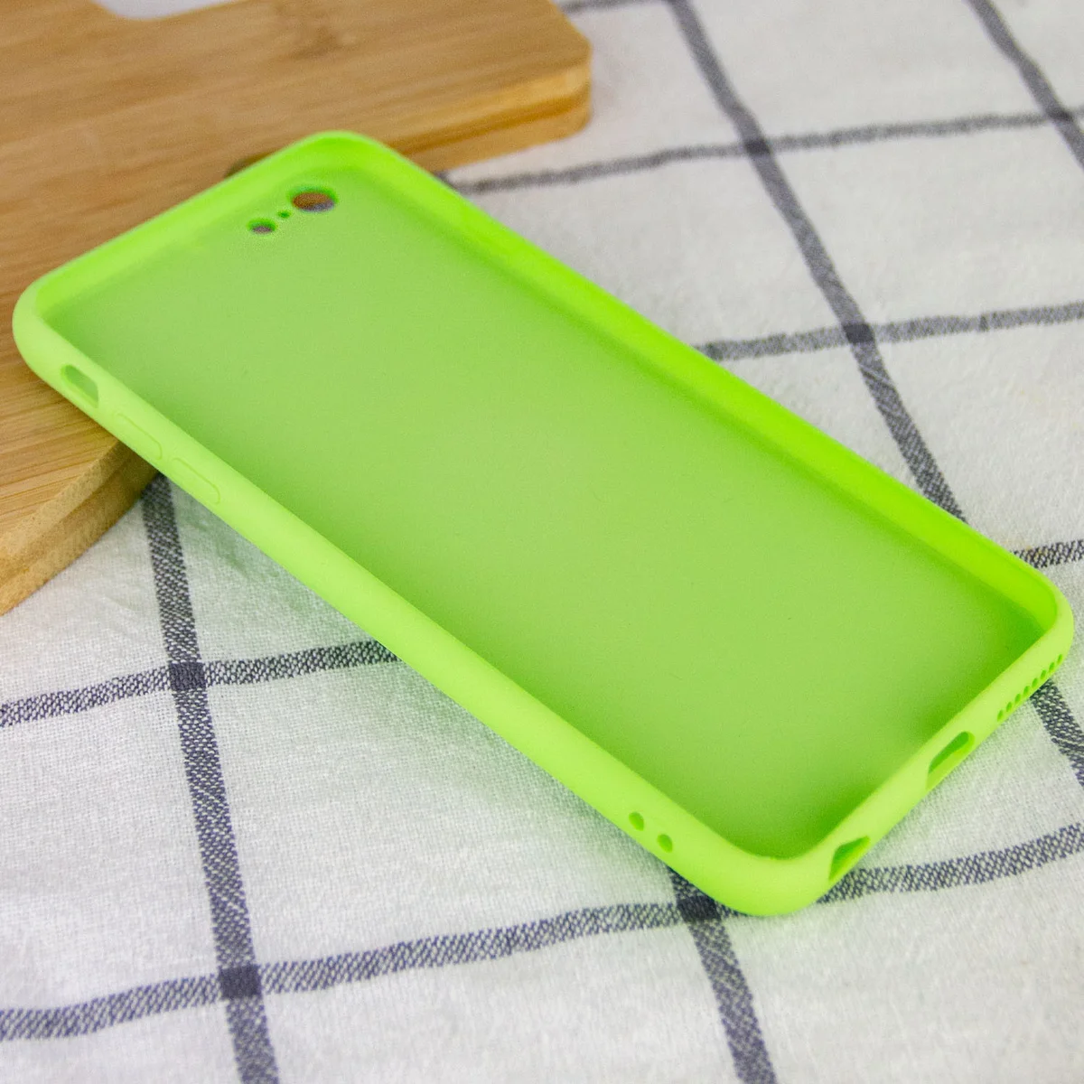 TPU + Glass чохол GLOSSY Logo Full camera (opp) для Apple iPhone 6 / 6s plus (5.5 ") Салатовий