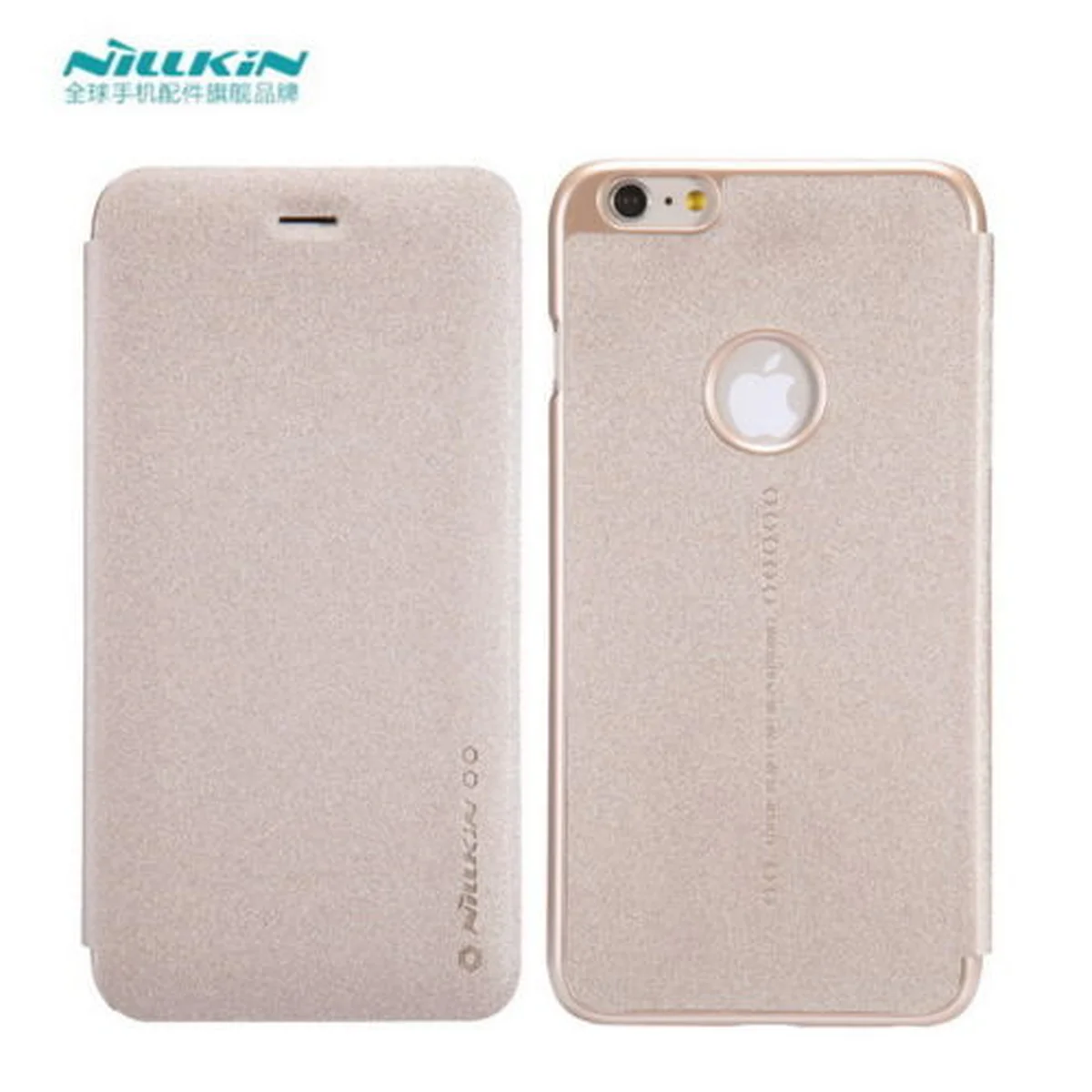 Кожаный чехол (книжка) Nillkin Sparkle Series для Apple iPhone 6/6s plus (5.5") Золотой