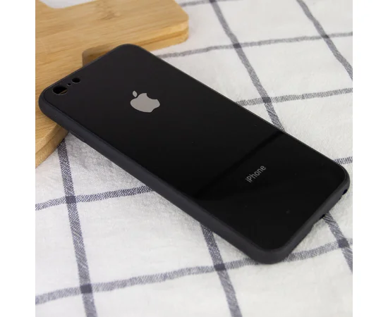 TPU+Glass чехол GLOSSY Logo Full camera (opp) для Apple iPhone 6/6s plus (5.5") Черный