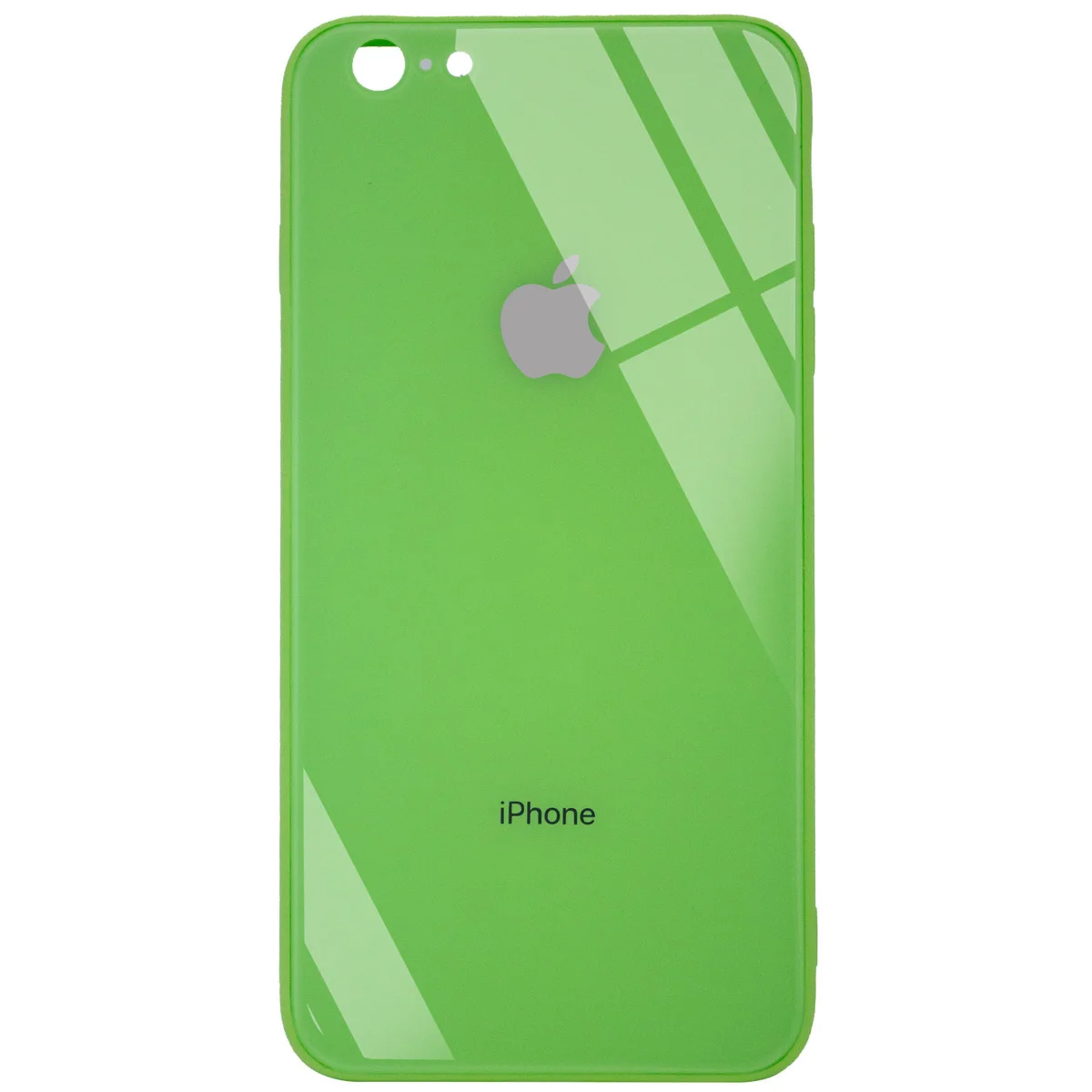 TPU + Glass чохол GLOSSY Logo Full camera (opp) для Apple iPhone 6 / 6s plus (5.5 ") Салатовий