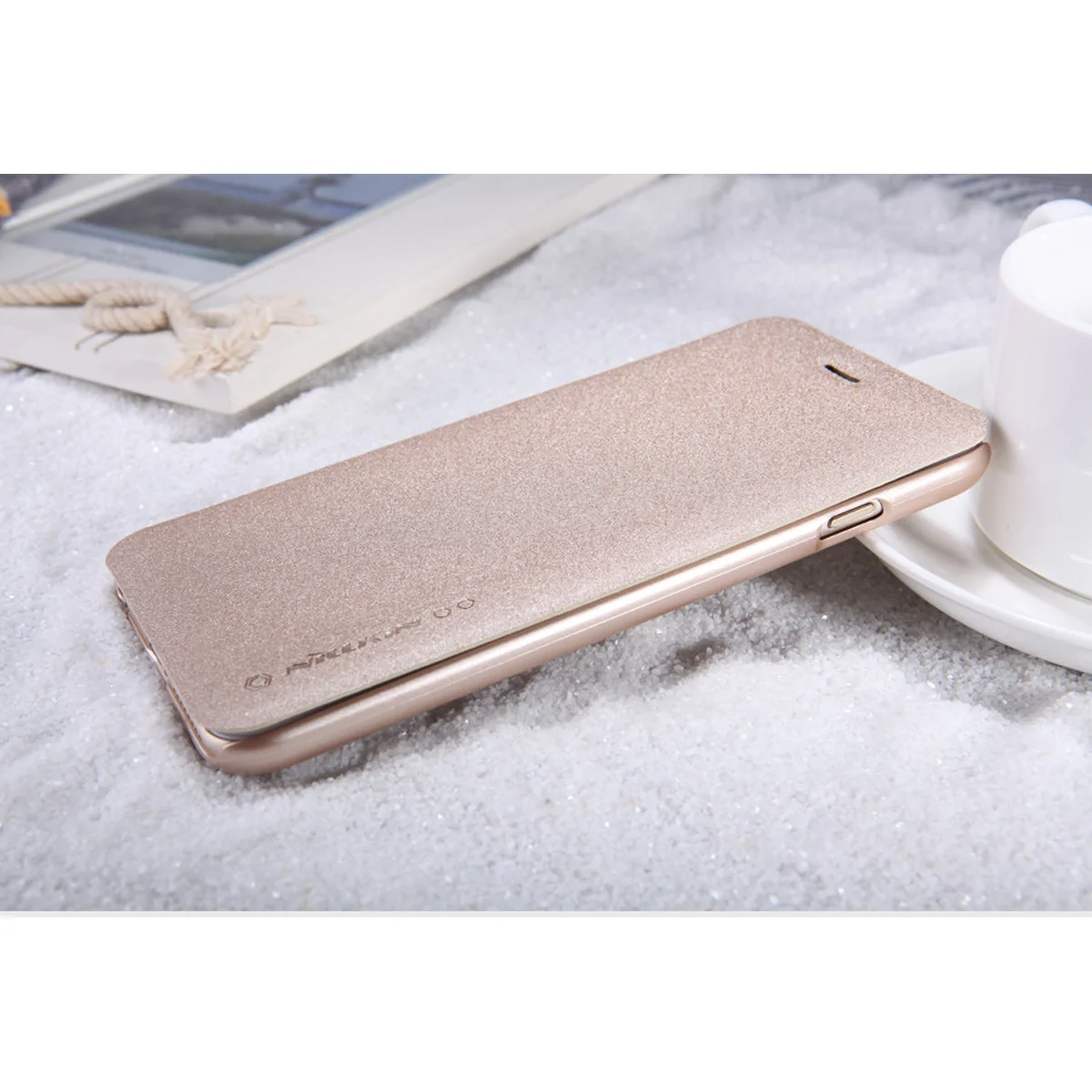 Шкіряний чохол (книжка) Nillkin Sparkle Series для Apple iPhone 6/6s plus (5.5") Золотий