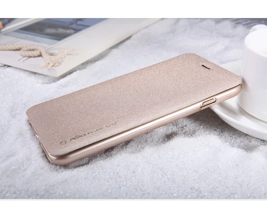 Кожаный чехол (книжка) Nillkin Sparkle Series для Apple iPhone 6/6s plus (5.5") Золотой