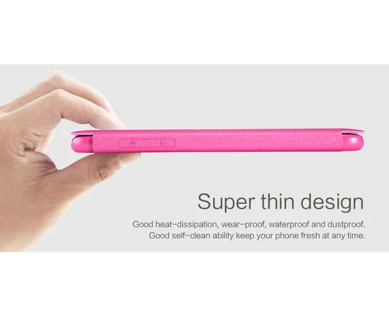 Кожаный чехол (книжка) Nillkin Sparkle Series для Apple iPhone 6/6s plus (5.5") Розовый