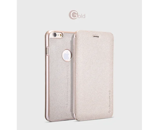 Кожаный чехол (книжка) Nillkin Sparkle Series для Apple iPhone 6/6s plus (5.5") Золотой
