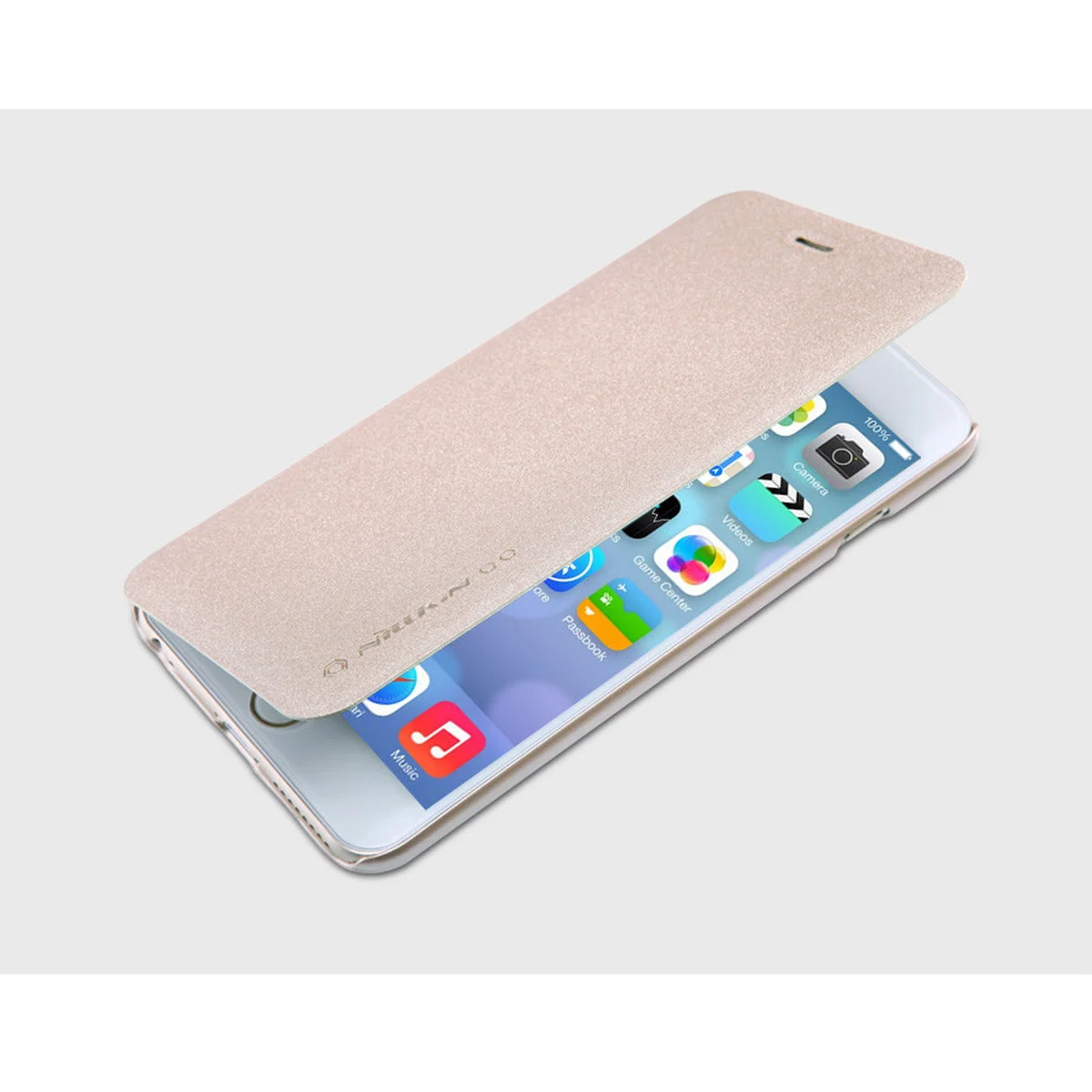 Кожаный чехол (книжка) Nillkin Sparkle Series для Apple iPhone 6/6s plus (5.5") Золотой