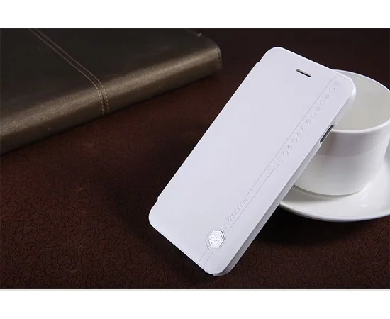 Кожаный чехол (книжка) Nillkin Rain Series для Apple iPhone 6/6s plus (5.5") (+ пленка) Белый