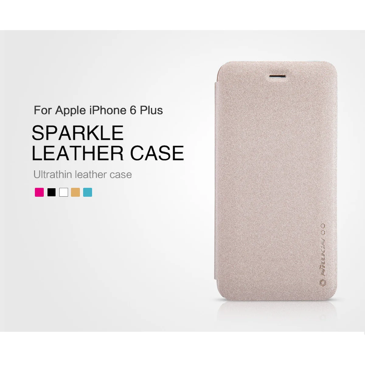 Кожаный чехол (книжка) Nillkin Sparkle Series для Apple iPhone 6/6s plus (5.5") Золотой